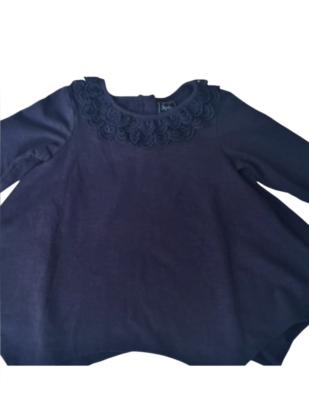 Cynthia Rowley Midnight Blue Kids Long Sleeve Scalloped Hem Top Sz 4